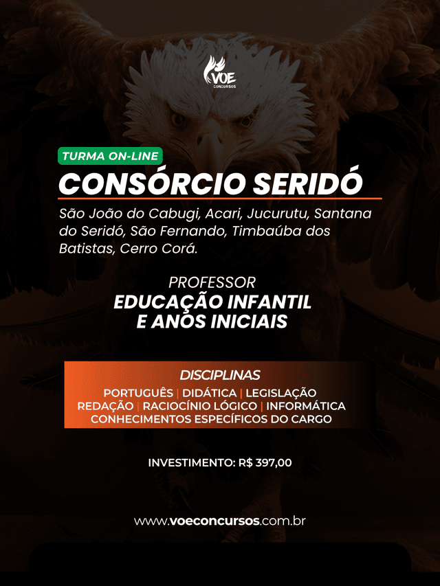 Consórcio Seridó: Professor - Educação Infantil e Anos Iniciais