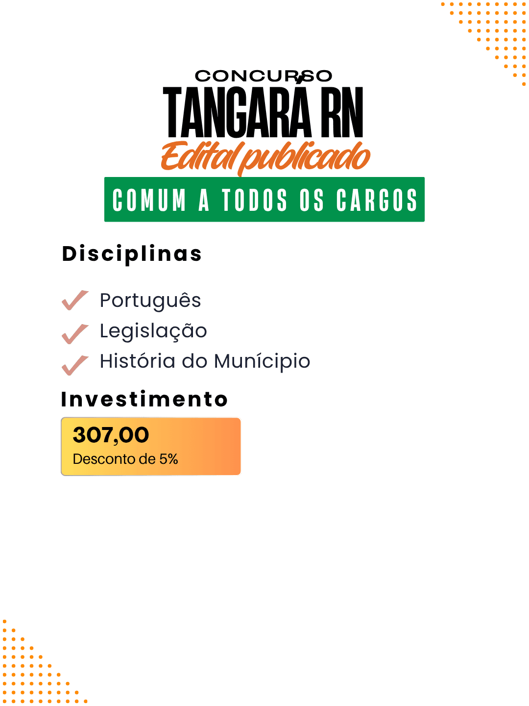 Tangará/RN: Comum a todos os cargos